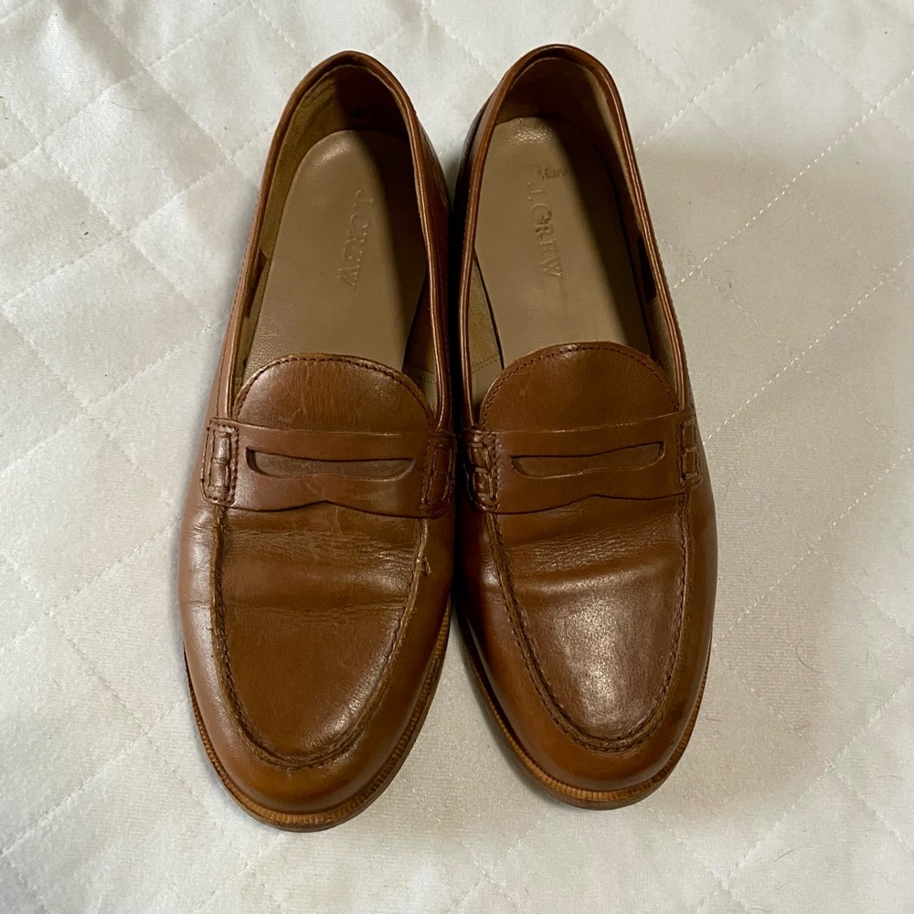 J Crew Vintage Leather Penny Loafers